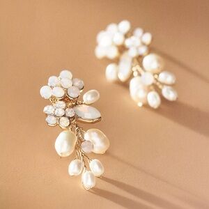 Twigs & Honey Freshwater Pearl and Crystal Cluster Earrings